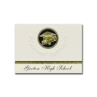 Groton High School (Groton, NY) Graduation Announcements, Presidential style, Basic package of 25 Cap & Diploma Seal. Black & Gold.
