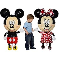 45 Inch Giant Mickey Balloons and Minnie Balloons, Mickey Minnie Birthday Party Supplies Cartoon Mouse Party Decorative