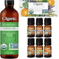 Organic Castor Oil with Top 6 Essential Oils Set