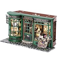 Spilay DIY Miniature Dollhouse Wooden Furniture Kit,Handmade Mini Modern Model Plus with Dust Cover & LED,1:24 Scale Creative Doll House for Lover Friend Gift (Magic House)