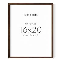 HAUS AND HUES Walnut Rustic Wood Wall Photo Frames - Set of 1 16x20 Picture Frames for Wall, 16x20 Wood Picture Frames, 16x20 Poster Frames for Wall, Wooden Picture Frames (Walnut Oak Frame)