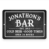 Personalized Chalkboard Bar Cold Beer Good Times Metal Room Sign (8x12 Inches)