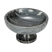 Bloomingville Marble Food Pedestal Bowl, Grey