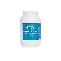 Basics Massage Cream, Unscented, 1 Gallon, Moisturizing, Made in USA, Paraben Free, Cruelty Free