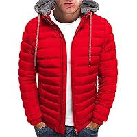 Winter Jacket Men Packable Lightweight Warm Water-Resistant Puffer Jacket Quilted Short Down Jackets With Hood