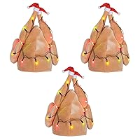 Unisex Adult Christmas/WinterPlush Light-Up Christmas Turkey Hat