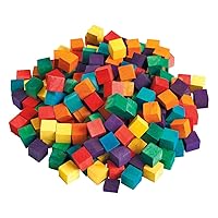 Colorations Colored Wood Cubes, 196 Pieces, 5/8 inch, Dyed Natural Wood, Geometric, Building, Arts & Crafts, Decorations, Multi-Colored, DIY Crafts, for Kids, STEM