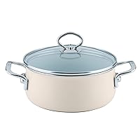RIESS 0709-011 AVORIO Two-Handled Pot, 2.2 lbs (1 kg), Casserole m. Glasdeck 7.9 inches (20 cm), 2L