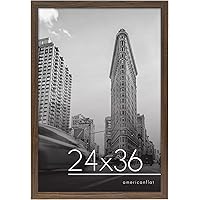Americanflat 24x36 Poster Frame in Mahogany - Photo Frame with Engineered Wood Frame and Polished Plexiglass Cover - Horizontal and Vertical Formats for Wall with Built-in Hanging Hardware