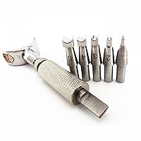 5pcs 102# 1/2/3/4/5mm Leather Craft Double-Edged Edge Push Beader Press Line Edging Creasing Stamping Replace Blade Swivel Rotate Carving Knife Cutter Tool Set