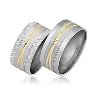 Couple Wedding Bands No Stone 14K Gold, Promise Rings, Engagement Rings 925 Sterling Silver, Matching Wedding Band Set, His And Hers Rings, Wedding Rings