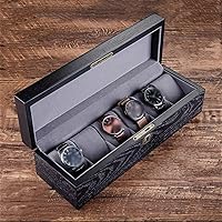 Watch Display Boxes Case Black Mechanical Watch Storage Box Women Jewelry Box Holder (Color : A, Size : 35 * 9.5 * 11CM)
