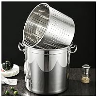5 Sizes Stainless Steel Stockpot - Home Crawfish Seafood W/Strainer Basket & Lid for Steam and Boiling Deep Frying,50 * 50cm (50 * 50cm)