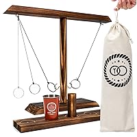 Ring Toss Games for Adults, Hook and Ring Game with Exclusive Carrying case & Unique Stainless Shot Glass, Super Easy to Assemble, XL Size(15.7