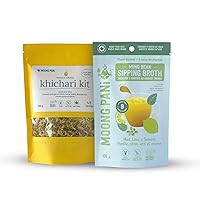 Mung Bean Sipping Broth(MINT, LIME & TURMERIC) & Khichari (Kitchari Kit) | Vegan | 100% Natural | Gluten Free | Soy-Free | Keto-friendly | 5 Flavours |Cooked, Spiced Whole Green Mung |Combo Pack