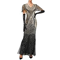 XJYIOEWT Womens Beach Dress,Women's Vintage Dress Sexy Sleeveless Dress 1920s Party Light Evening Dress Long Slim Daytim