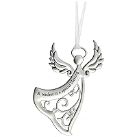 Ganz Angels By Your Side Ornament - A teacher is a special blessing, Silver