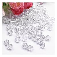 Transparent Round Acrylic Loose Beads Crystal Spacer Beads for Jewelry Making DIY Supplies, 8mm, 100pcs
