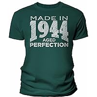 80th Birthday T-Shirt for Men - Made in 1944 Aged to Perfection - 80th Birthday Gift