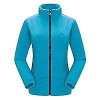 Andongnywell Women's Fleece Jacket with Zipper Pockets Windproof Warm Fleece Coat Fleece Sports Outdoor Jacket
