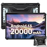 OUKITEL RT6 10.1in 20000mAH/77WH Android13 Tablet,14GB+256GB(1TB) 1200×1920 FHD+ Rugged Tablet,16MP+16MP Camera 8-core 4G LTE Waterproof Tablet/33W Fast Charging/OTG/Reverse Charge/T-Mobile/Wi-Fi