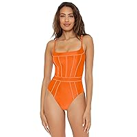 BECCA Women's Standard Color Sheen One Piece Swimsuit, Sexy Satin, Bathing Suits