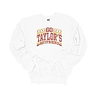 Womens Funny Sweatshirt Go Taylor's Boyfriend Vintage Football Kelce Cozy Crewneck Sweatshirt