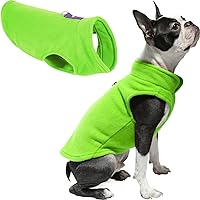 Gooby Fleece Vest Dog Sweater - Lime, Large - Warm Pullover Fleece Dog Jacket with O-Ring Leash - Winter Small Dog Sweater Coat - Cold Weather Dog Clothes for Small Dogs Boy or Girl