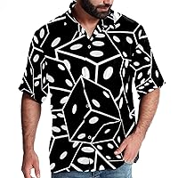 Seamless Dices Men Casual Button Down Shirts Short Sleeve
