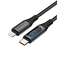 SABRENT USB-C to Lightning Cable with Smart Display, 2M/6.6FT Long, Apple MFI Certified, 60W Charging and 480Mbps Data Transfer Speeds, for Phones, iPads, iPods, MacBooks (CB-C2L2)