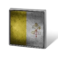 Retro Vatican City Flag Lapel Pin Square Metal Brooch Badge Jewelry Pins Decoration Gift