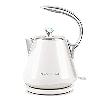 Elite Gourmet EKT-1203W 1350W Double Wall Insulated Cool Touch Electric Water Tea Kettle, BPA Free Stainless Steel Interior and Auto Shut-Off