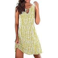 Dresses Summer Dresses for Women 2023 Women Summer Casual Sexy Sleeveless Floral Print Sundress Loose Beach Cute