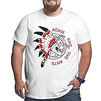 Men's T Shirt Adam and The Ants Big Size Short Sleeve Shirts Fashion Large Size Tee White