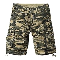 Camouflage Print Shorts for Men Outdoor Cargo Shorts Multi Pocket Bermuda Shorts Summer Camo Work Wear Short Pants