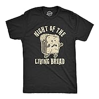 Mens Night of The Living Bread Tshirt Funny Halloween Zombie Carbs Graphic Tee
