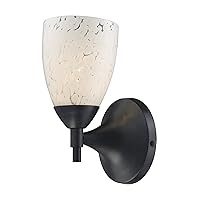 Elk 10150/1DR-SW Celina 1-Light Dark Rust with Snow White Glass Wall Sconce, 5.5