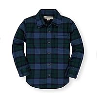 Hope & Henry Boys' Long Sleeve Brushed Cotton Flannel Button Down Shirt