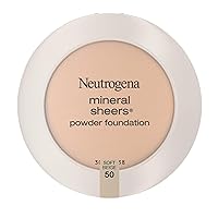 Neutrogena Mineral Sheers Compact Powder Foundation, Lightweight & Oil-Free Mineral Foundation, Fragrance-Free, Soft Beige 50.34 oz