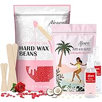 1lb cream hard wax beads+ 2lb rose hard wax beans for hair removal Refill Bag for Brazilian Bikini, Face, Eyebrows, Underarms, Arms, Chest, Back, Legs, Women Men