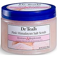 Dr Teal's Body Scrub with Pure Epsom Salt, Restore & Replenish with Pink Himalayan Salt, 16 oz