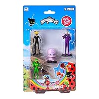 P.M.I. Miraculous Ladybug Designs Topeez | 5 Miraculous Ladybug Topeez Out of 16 Designs in 1 Pack | 4 Topeez and 1 Hidden Mystery Topeez | Licensed Kids’ Stationery (Assortment A)