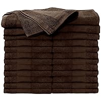 ForPro Professional Collection Premium Bleach Tough Salon Towels, Chocolate, 100% Cotton, Bleach-Proof, Stain Resistant, 16” W x 27” L, 24-Count,110542