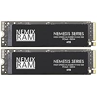 NEMIX RAM Nemesis Series 8TB (2X4TB) M.2 2280 Gen4 PCIe NVMe SSD Write Speeds up to 7415mbps Compatible with Dell XPS 15 & Dell XPS 17 Laptops