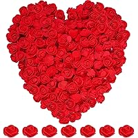 100pcs Mini Artificial Rose Artificial Fake Rose Head Mini Foam Artificial Rose Head for DIY Crafts Wedding Party Valentine's Day Bouquets Festival Home Decoration(Red, 3.5cm/1.38inches)