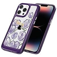 Case for iPhone 11 Pro Clear Case with Design TPU Bumper Floral Flower PC Back Phone Case Cover Electroplated Button Women Girl 5.8 Inch