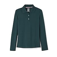 French Toast Girls' Uniform Long Sleeve Polo with Picot Collar (Standard & Plus)