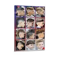 Poster of Children's Barber Shop Hair Salon Hair Salon Poster Children's Hair Guide Poster (7) Canvas Painting Posters And Prints Wall Art Pictures for Living Room Bedroom Decor 24x36inch(60x90cm) Fr