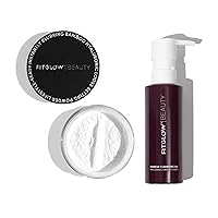 FITGLOW Beauty - Bamboo Hyaluronic Loose Setting Powder + Water-Free Makeup Cleansing Oil Natural BUNDLE | Vegan, Woman-Owned Clean Beauty