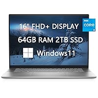 Dell 2023 Newest Upgraded Inspiron Laptops for College Student & Business, 16 inch FHD+ Computer, 12th Gen Intel Core i5-1235U 10-Core, 64GB RAM, 2TB SSD, Fast Charge, USB-C, Lightweight, Windows 11